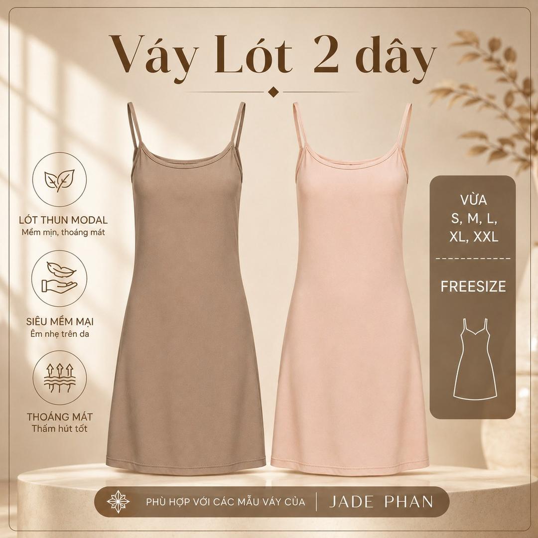 Váy Lót 2 Dây Mềm Mịn Thoáng Mát