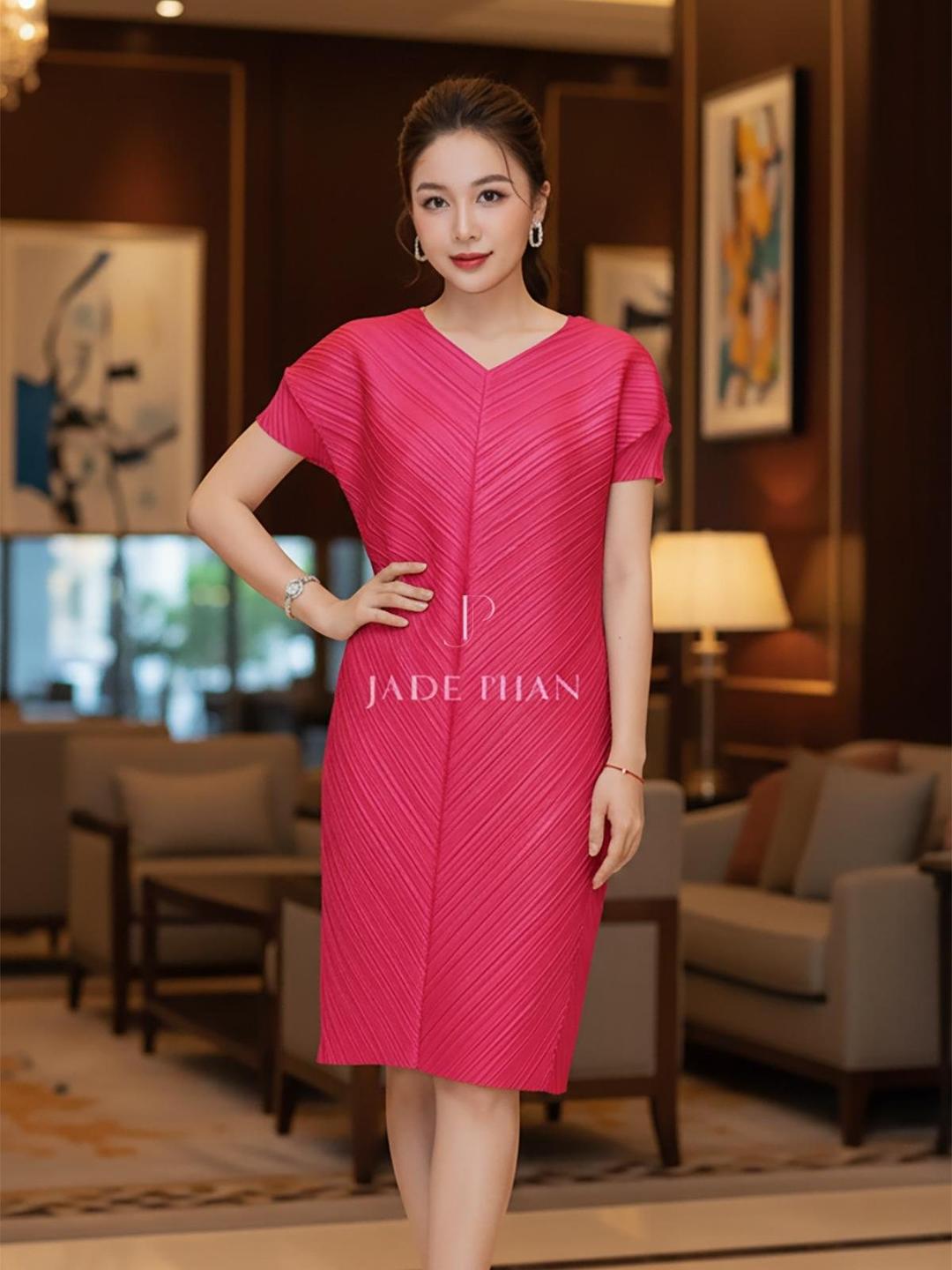 Váy dập ly hồng JADEPHAN