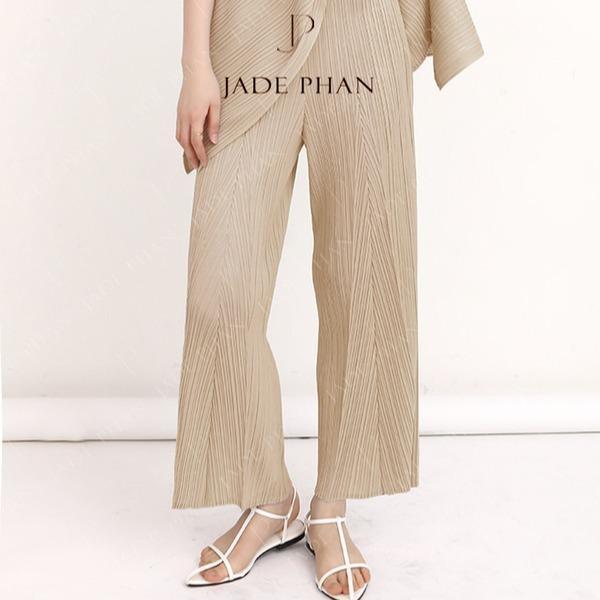 Quần Katle xếp ly nữ ống suông, quần ống rộng nữ dập ly cao cấp chuẩn form tôn dáng sang — ảnh 12