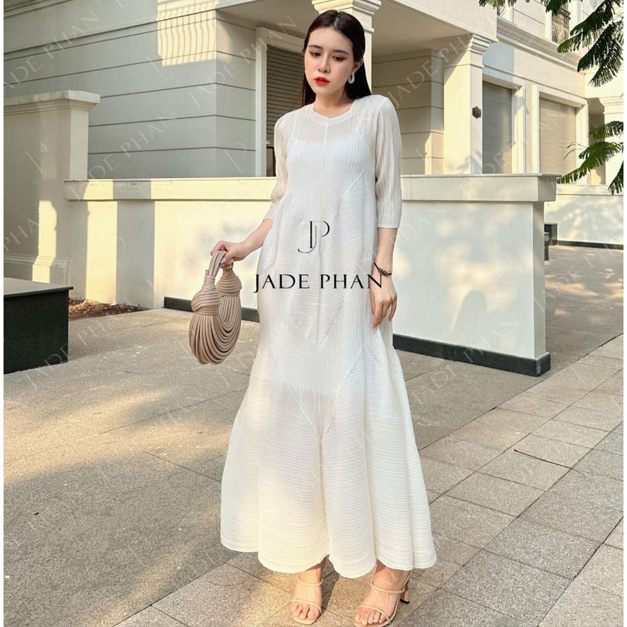 Váy Doris dập ly cao cấp JADEPHAN xếp ly lò xo nhiều màu — ảnh 19