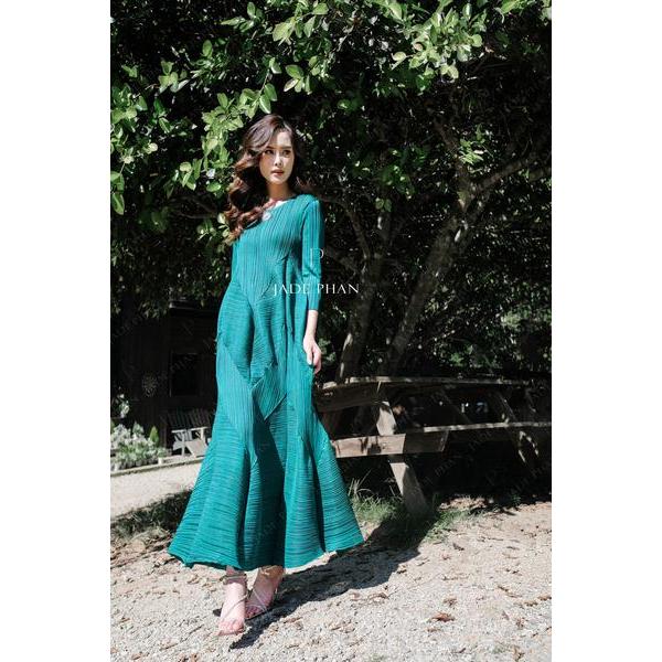 Váy Doris dập ly cao cấp JADEPHAN xếp ly lò xo nhiều màu — ảnh 3