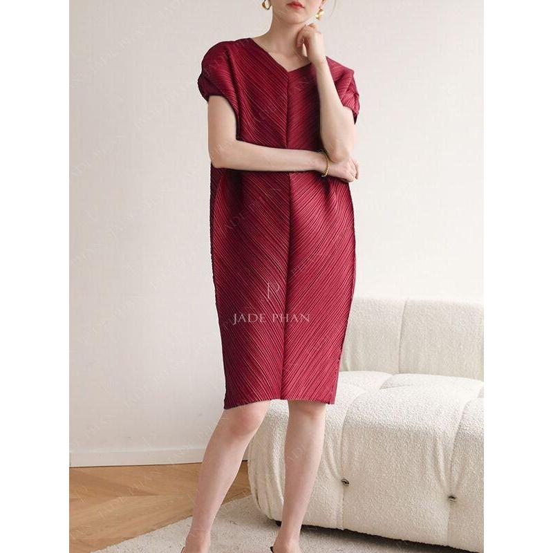 Váy Boise dập ly cao cấp JADEPHAN xếp ly lò xo — ảnh 5