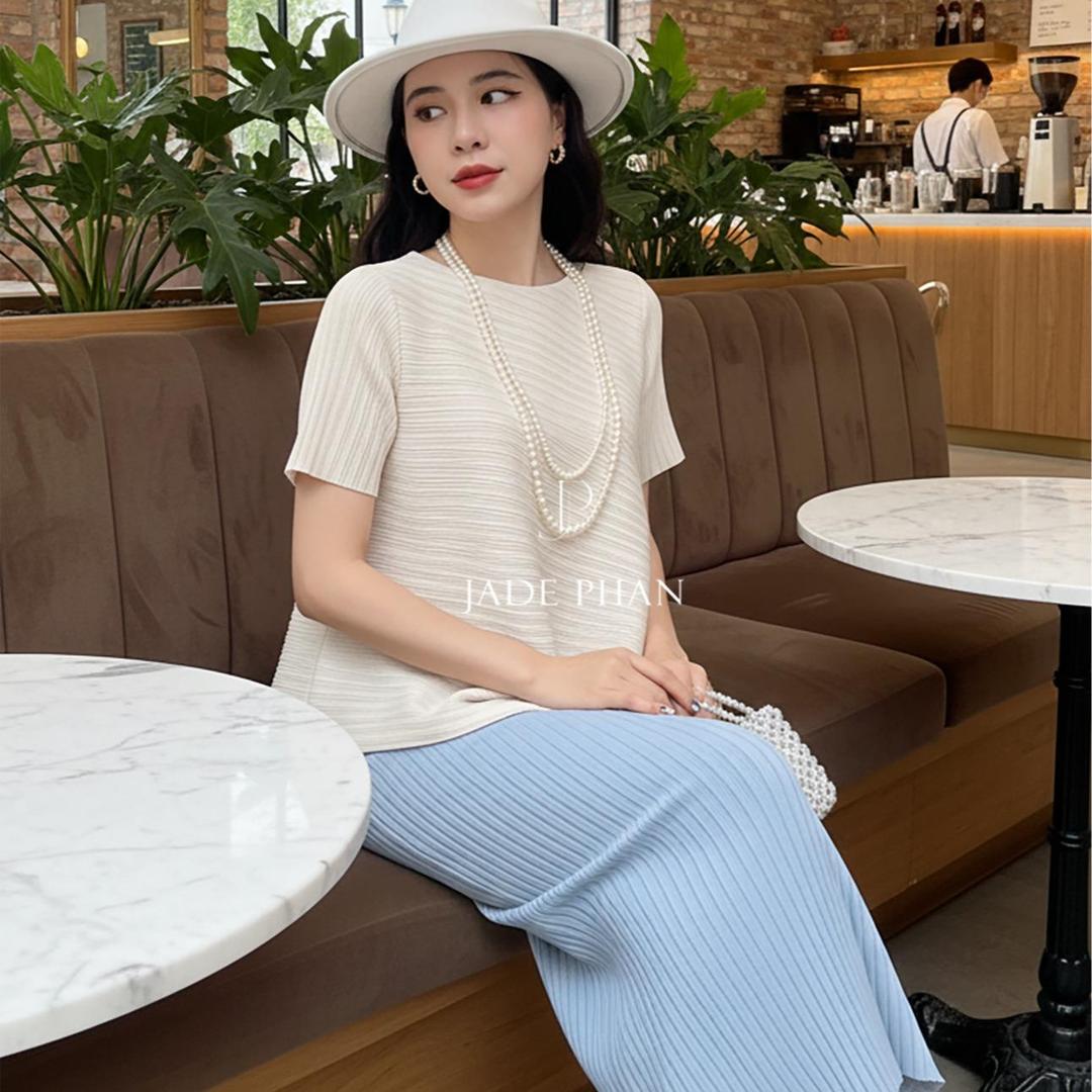 Set gồm áo và chân váymix màu, bộ áo và chân váy midi nữ thanh lịch nhiều màu Jennie Holly — ảnh 9