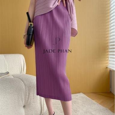 Chân váy Holly XẺ SAU xếp ly, dáng ngắn và dài, chân váy midi nữ dập ly cao cấp không nhăn nhiều màu 76cm 86cm — ảnh 37