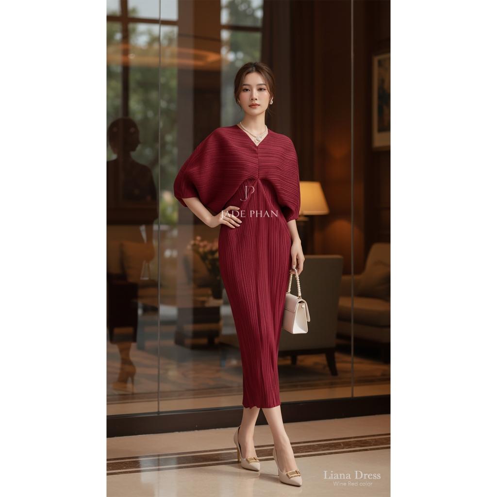 Váy Liana dập ly cao cấp JADEPHAN xếp ly lò xo — ảnh 5