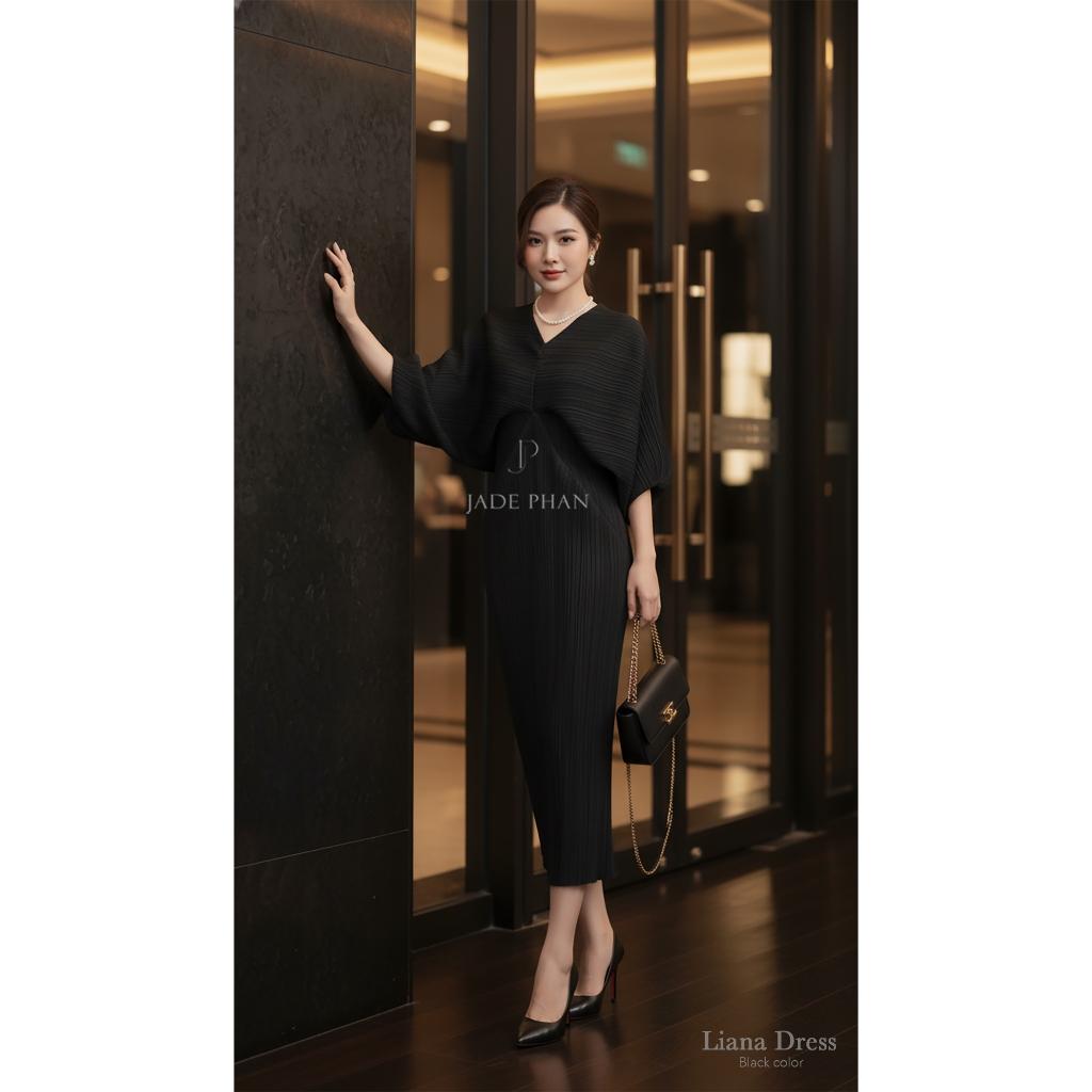 Váy Liana dập ly cao cấp JADEPHAN xếp ly lò xo — ảnh 4
