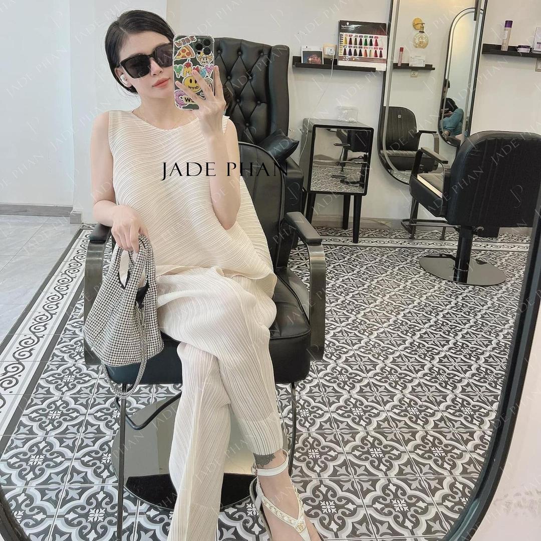 Set gồm áo và quầnđồng màu dập ly cao cấp, bộ quần áo xếp ly chuẩn form thanh lịch nhiều màu Lea Daisy — ảnh 4
