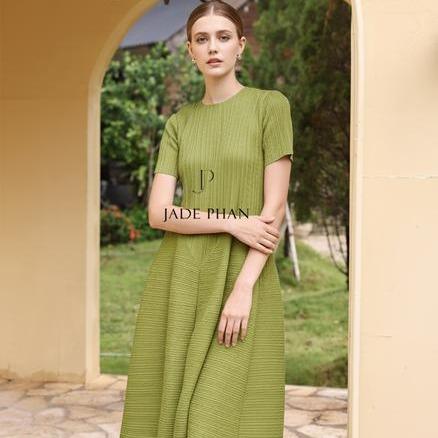 Váy Alice dập ly cao cấp JADEPHAN xếp ly lò xo thanh lịch — ảnh 25