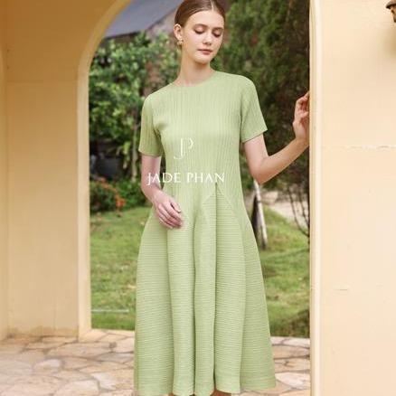 Váy Alice dập ly cao cấp JADEPHAN xếp ly lò xo thanh lịch — ảnh 20