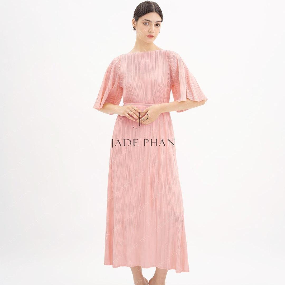 Váy Charisse dập ly cao cấp JADEPHAN xếp ly lò xo — ảnh 10
