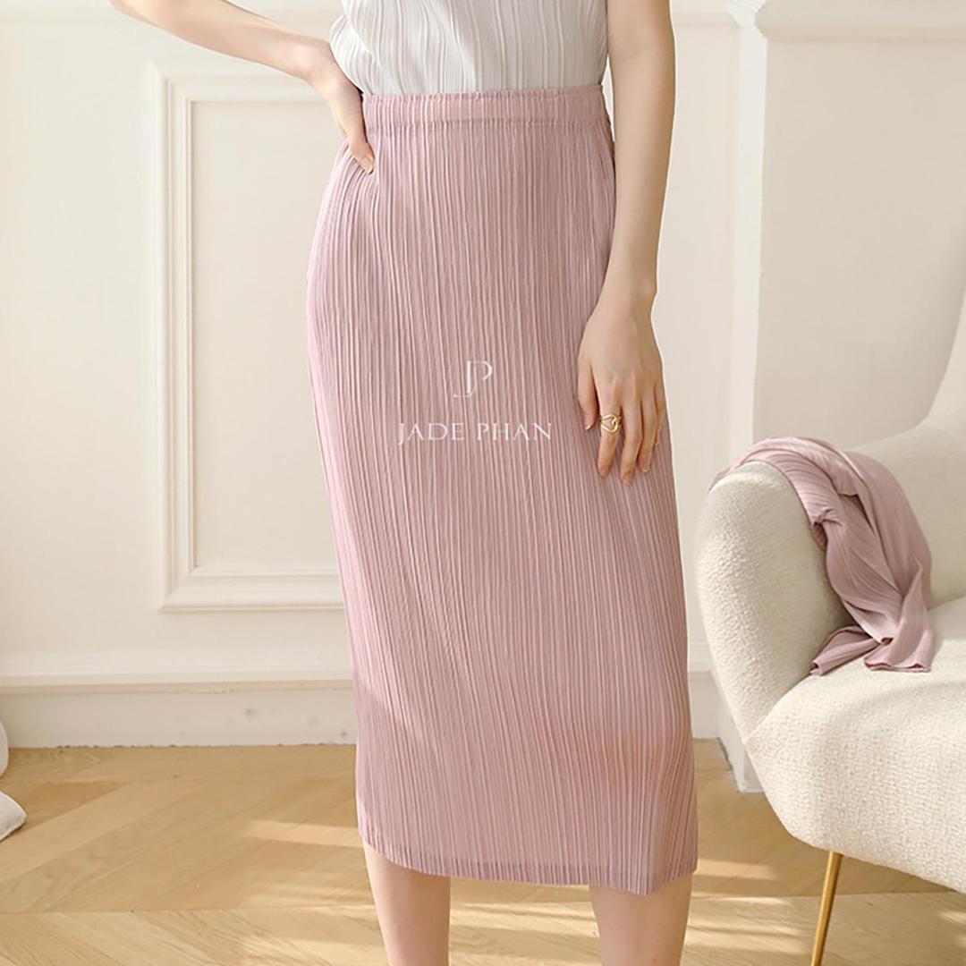 Chân váy Holly XẺ SAU xếp ly, dáng ngắn và dài, chân váy midi nữ dập ly cao cấp không nhăn nhiều màu 76cm 86cm — ảnh 39
