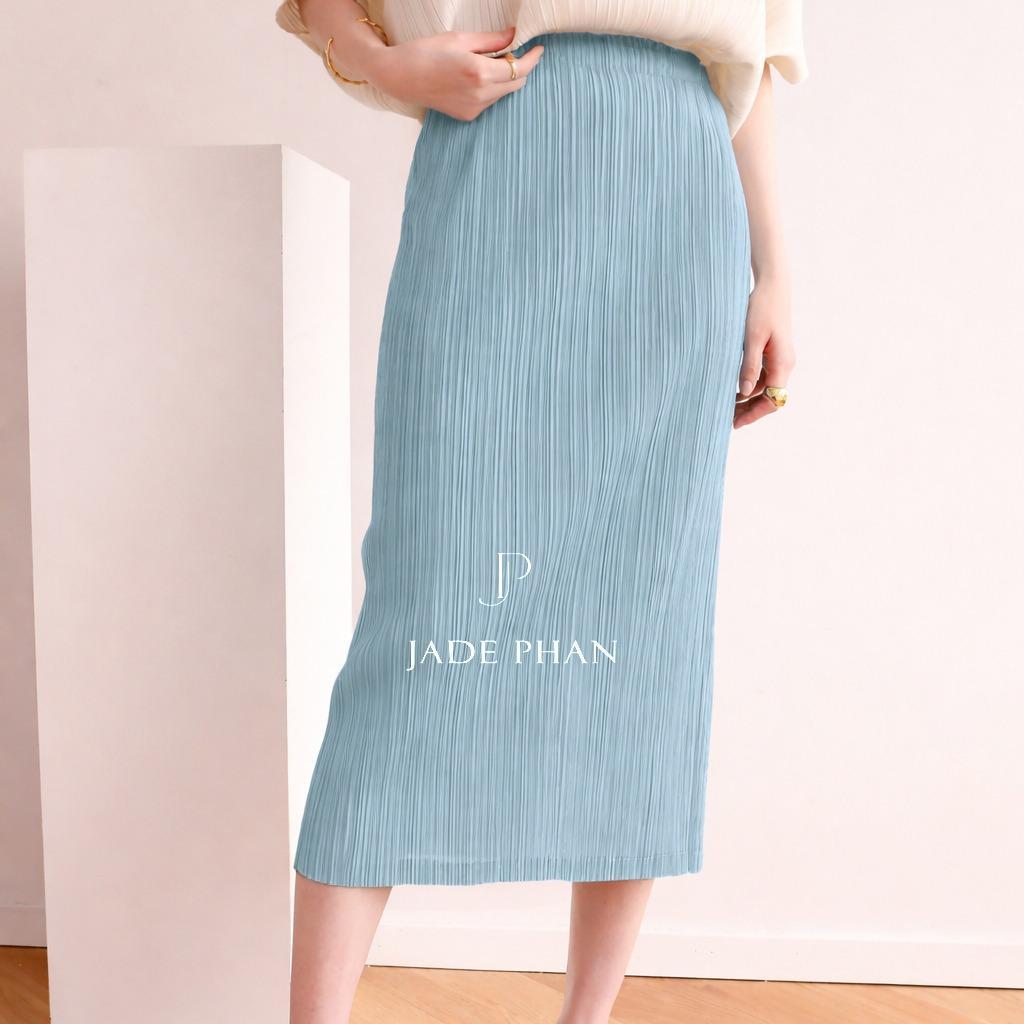 Chân váy Audora XẺ CẠNH xếp ly nữ ống suông, chân váy midi nữ dập ly cao cấp không nhăn nhiều màu 76cm — ảnh 30