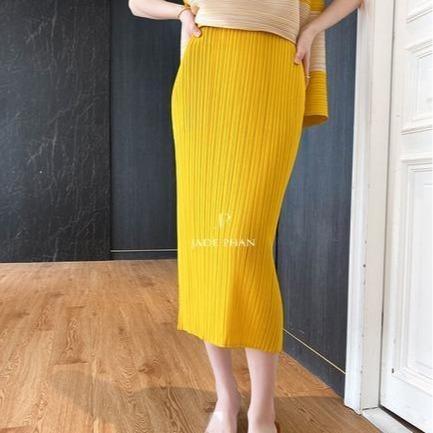 Chân váy Holly XẺ SAU xếp ly, dáng ngắn và dài, chân váy midi nữ dập ly cao cấp không nhăn nhiều màu 76cm 86cm — ảnh 49