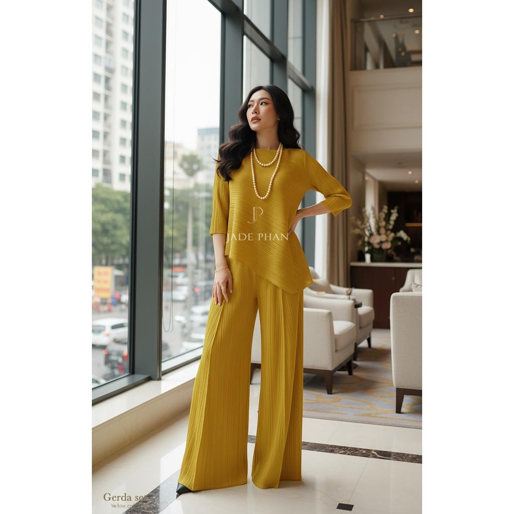 Set quần áo Gerda dập ly cao cấp JADEPHAN freesize thanh lịch — ảnh 20