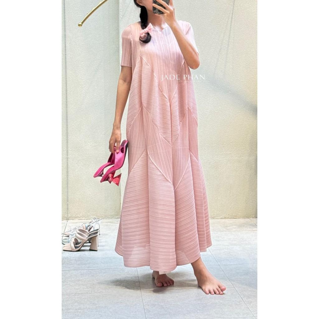 Váy Rose dập ly cao cấp JADEPHAN xếp ly lò xo thanh lịch — ảnh 13