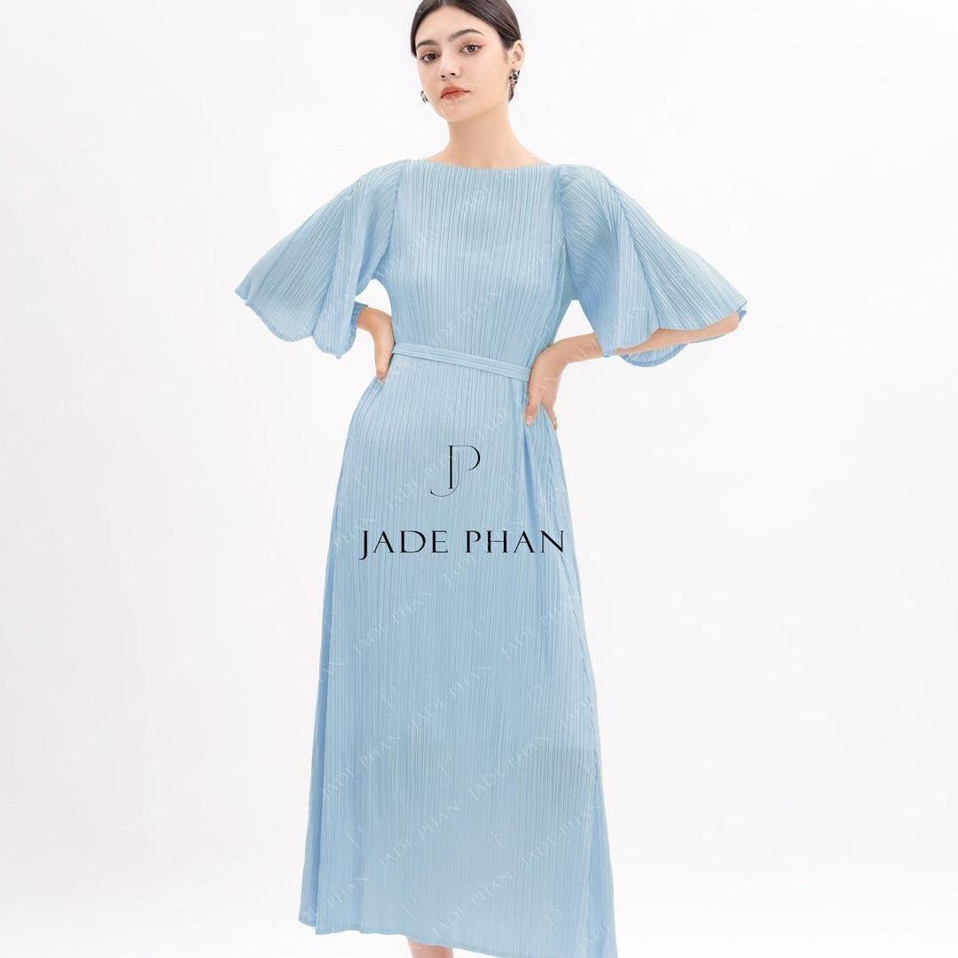 Váy Charisse dập ly cao cấp JADEPHAN xếp ly lò xo — ảnh 9
