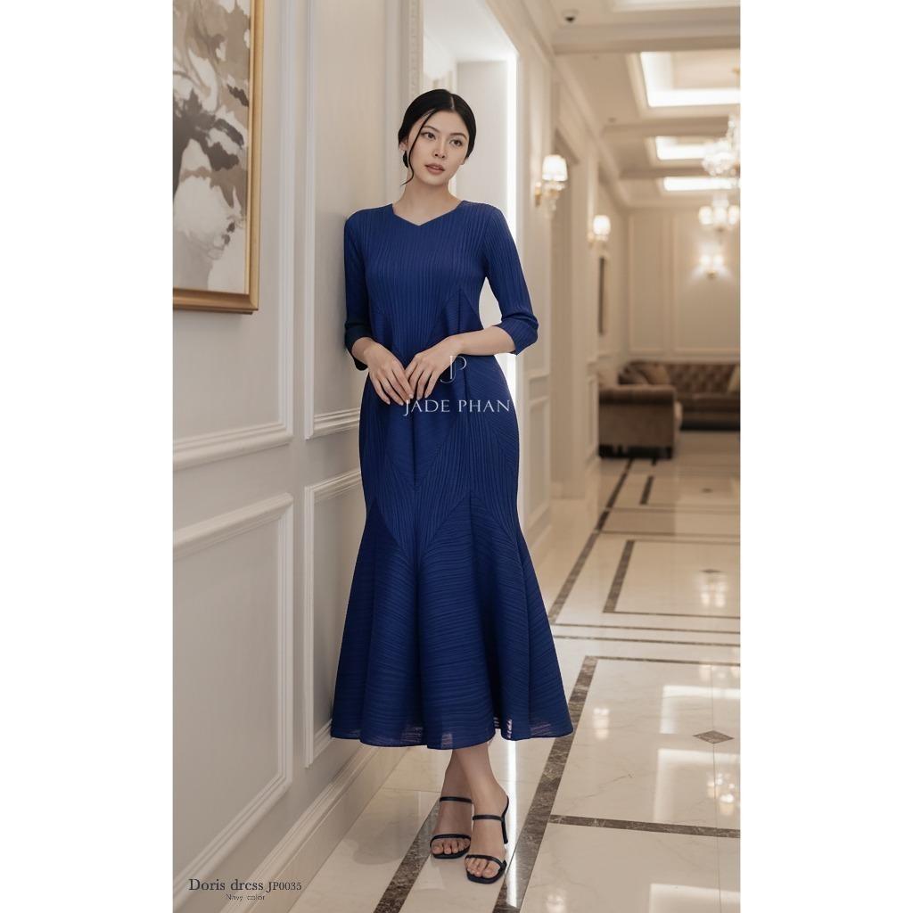 Váy Doris dập ly cao cấp JADEPHAN xếp ly lò xo nhiều màu — ảnh 14