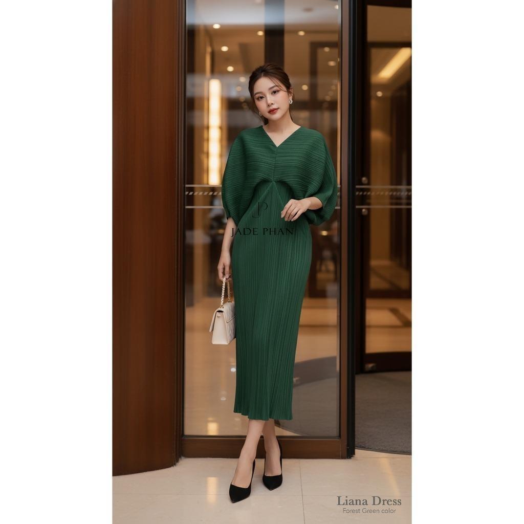 Váy Liana dập ly cao cấp JADEPHAN xếp ly lò xo — ảnh 12