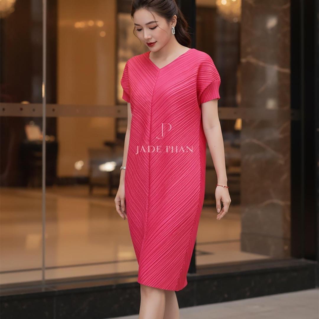 Váy Boise dập ly cao cấp JADEPHAN xếp ly lò xo — ảnh 8