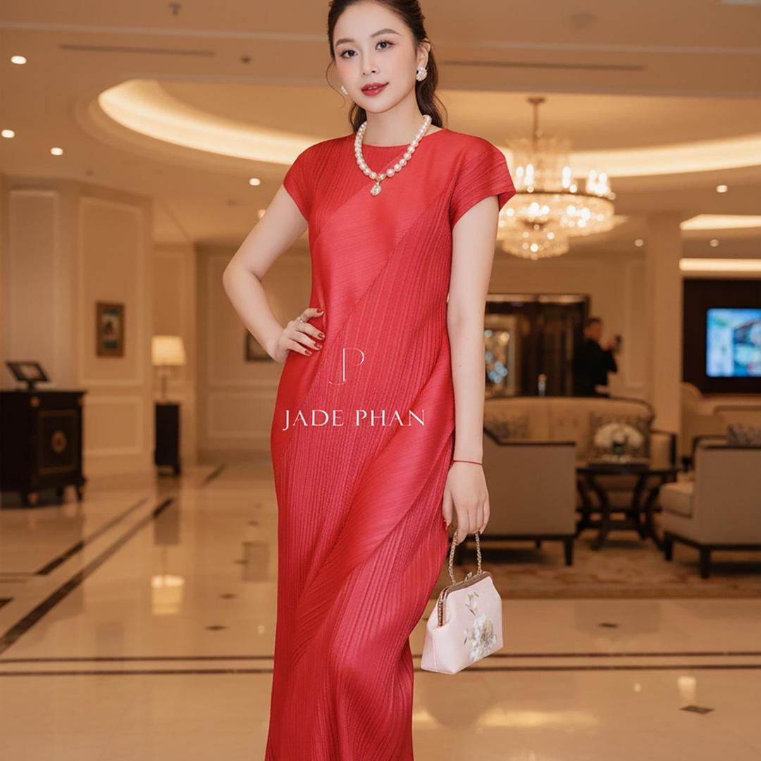 Váy Louisa dập ly cao cấp JADEPHAN freesize nhiều màu — ảnh 4