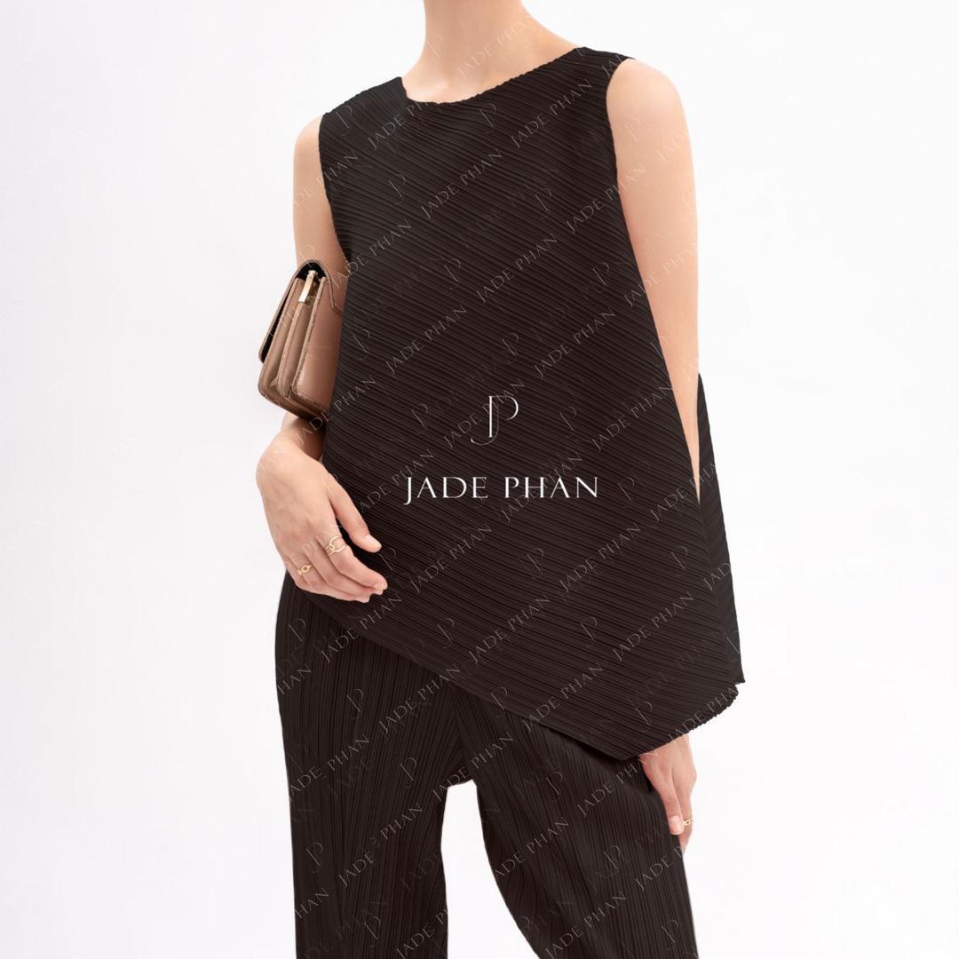 Áo Léa dập ly cao cấp JADEPHAN xếp ly lò xo nhiều màu
