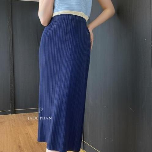 Chân váy Holly XẺ SAU xếp ly, dáng ngắn và dài, chân váy midi nữ dập ly cao cấp không nhăn nhiều màu 76cm 86cm — ảnh 9