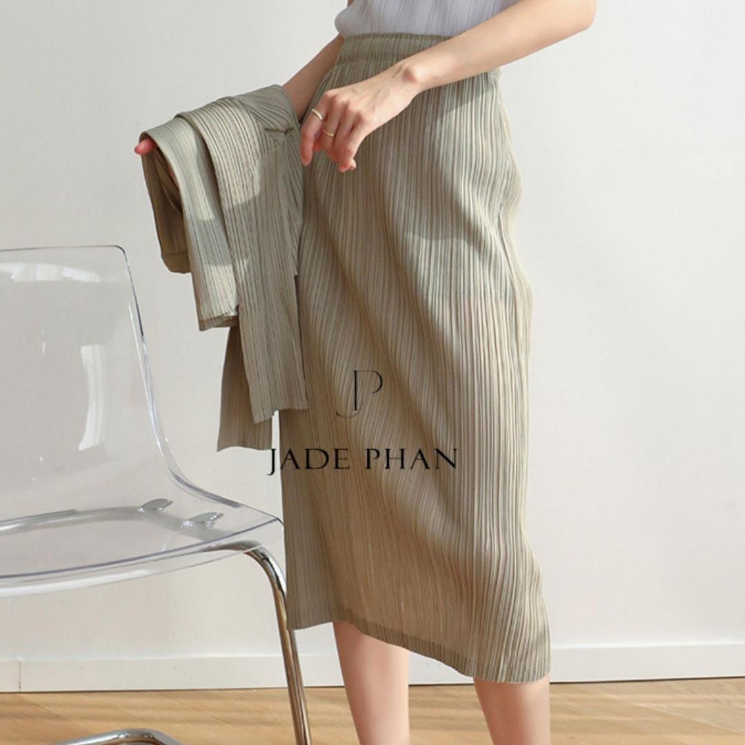 Chân váy Holly XẺ SAU xếp ly, dáng ngắn và dài, chân váy midi nữ dập ly cao cấp không nhăn nhiều màu 76cm 86cm — ảnh 11