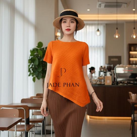 [HỎA TỐC]Áo Jennie xếp ly nữ sang trọng, áo dập ly tay ngắn tà chéo Cao Cấp Không Nhăn nhiều màu — ảnh 9