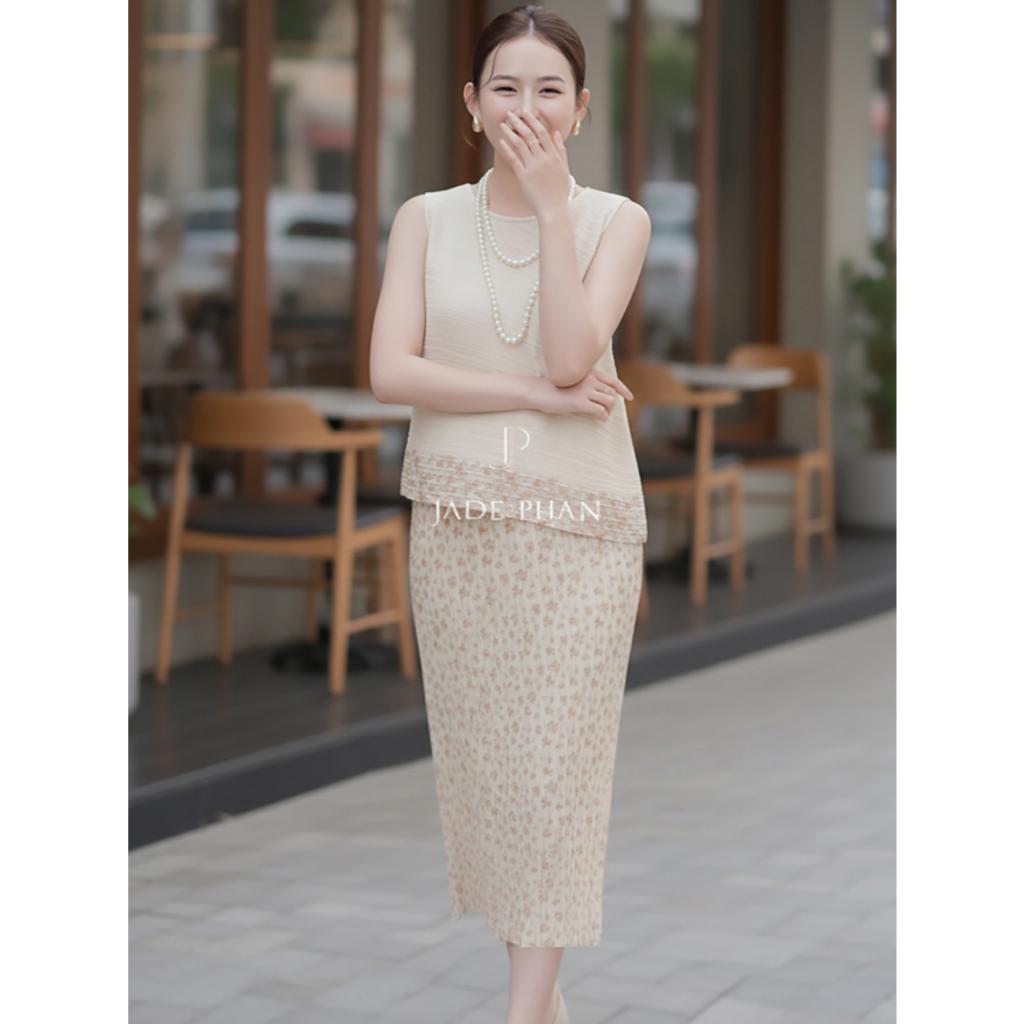 Set gồm áo và chân váyGerda/Jennie/Léa Viền hoa nhí & Holly, bộ đồ xếp ly thanh lịch tôn dáng nhiều màu — ảnh 7