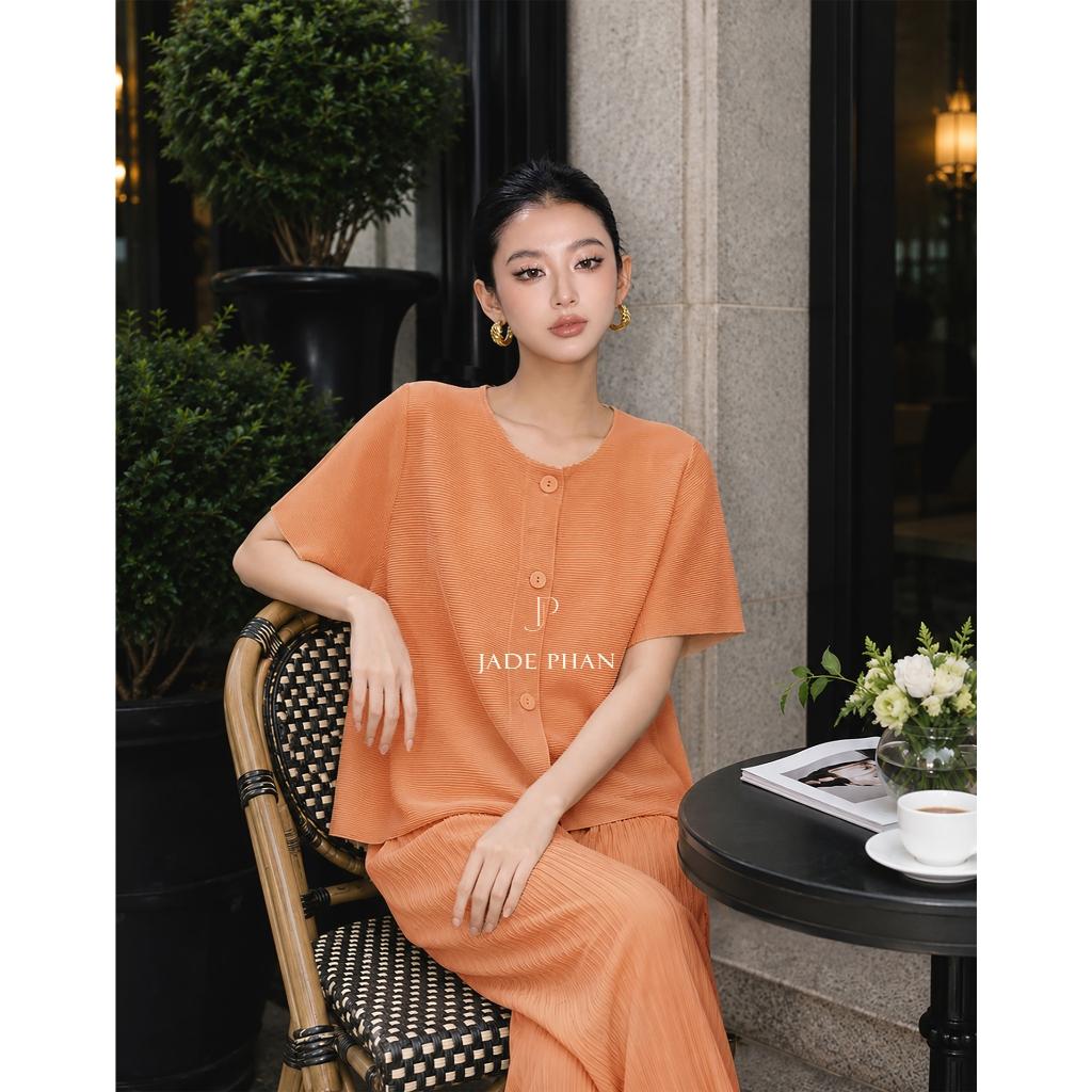 Áo Aimee dập ly cao cấp JADEPHAN xếp ly lò xo nhiều màu — ảnh 13
