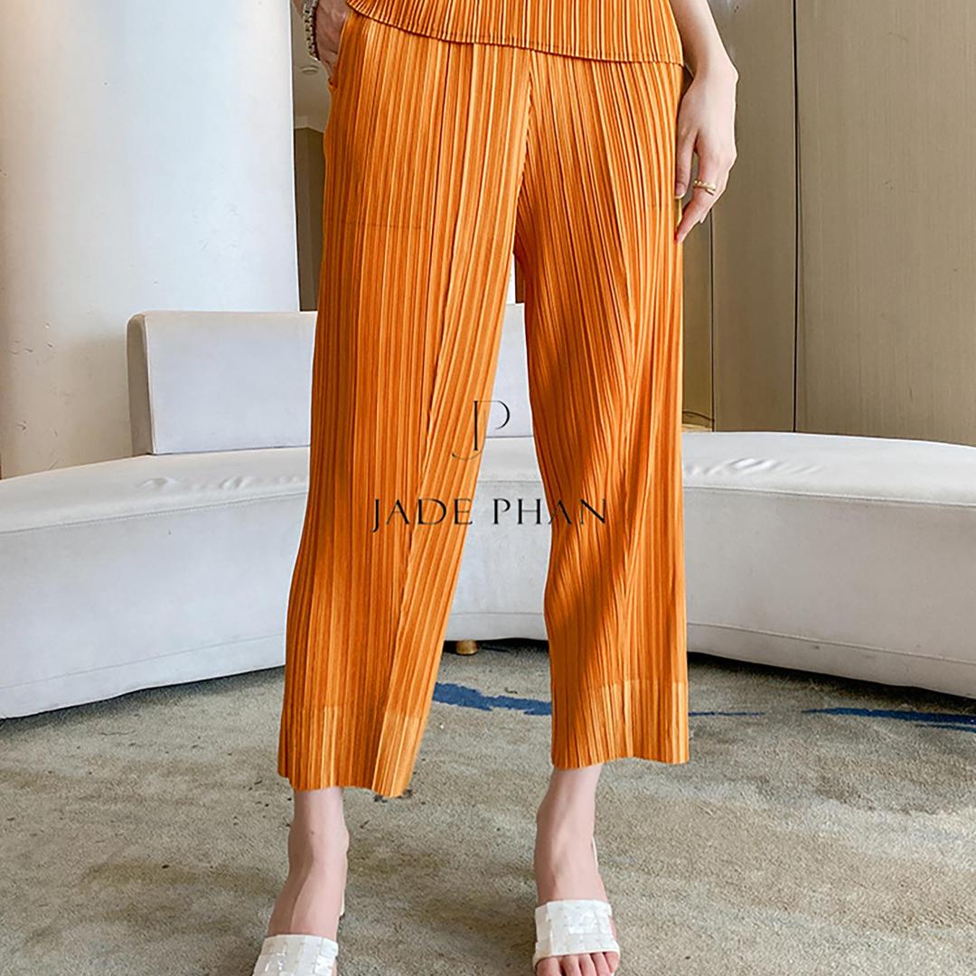 Quần Daisy dập ly cao cấp JADEPHAN xếp ly lò xo freesize