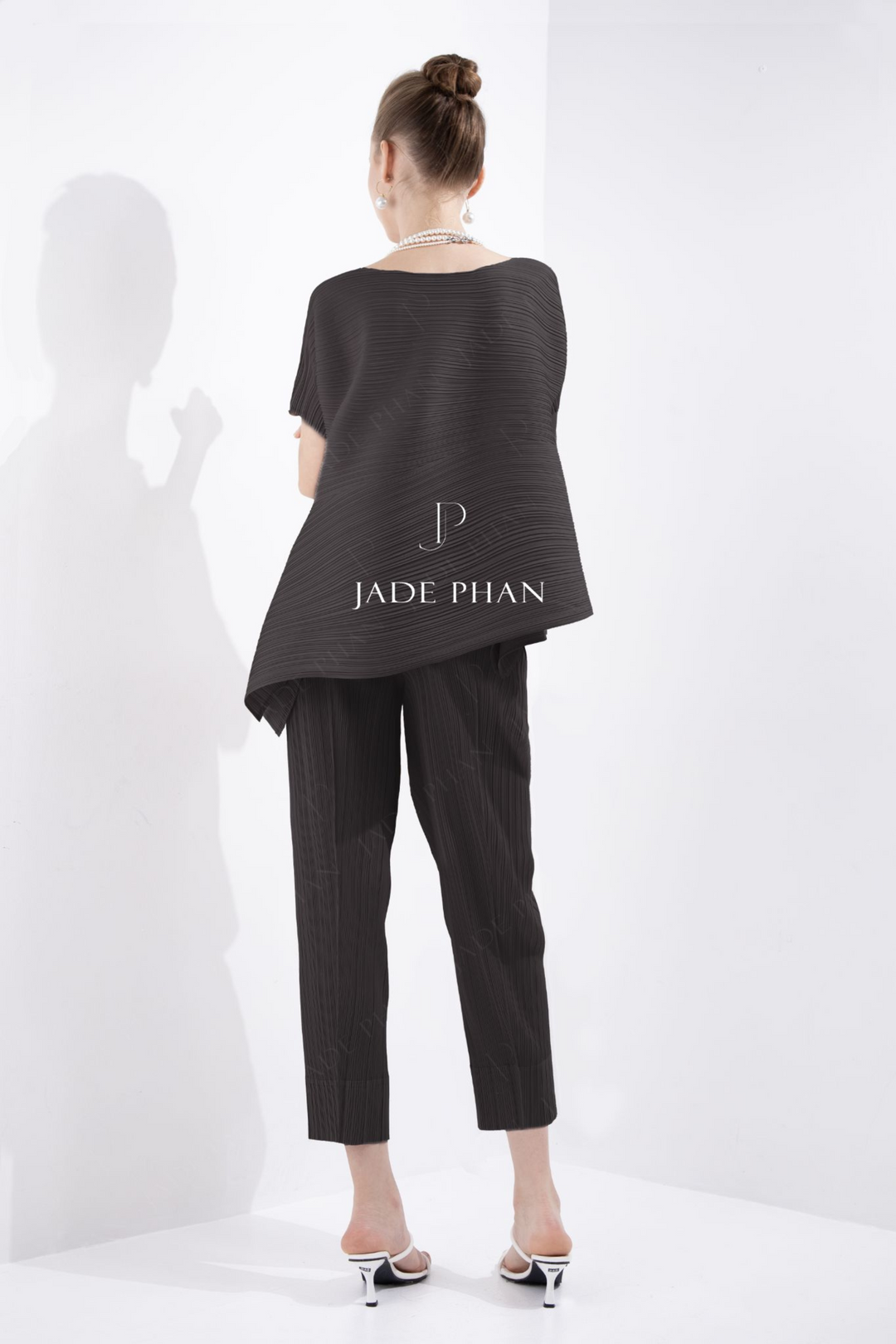 Set KATLE Pleated Top & DAISY Pleated Pants Black