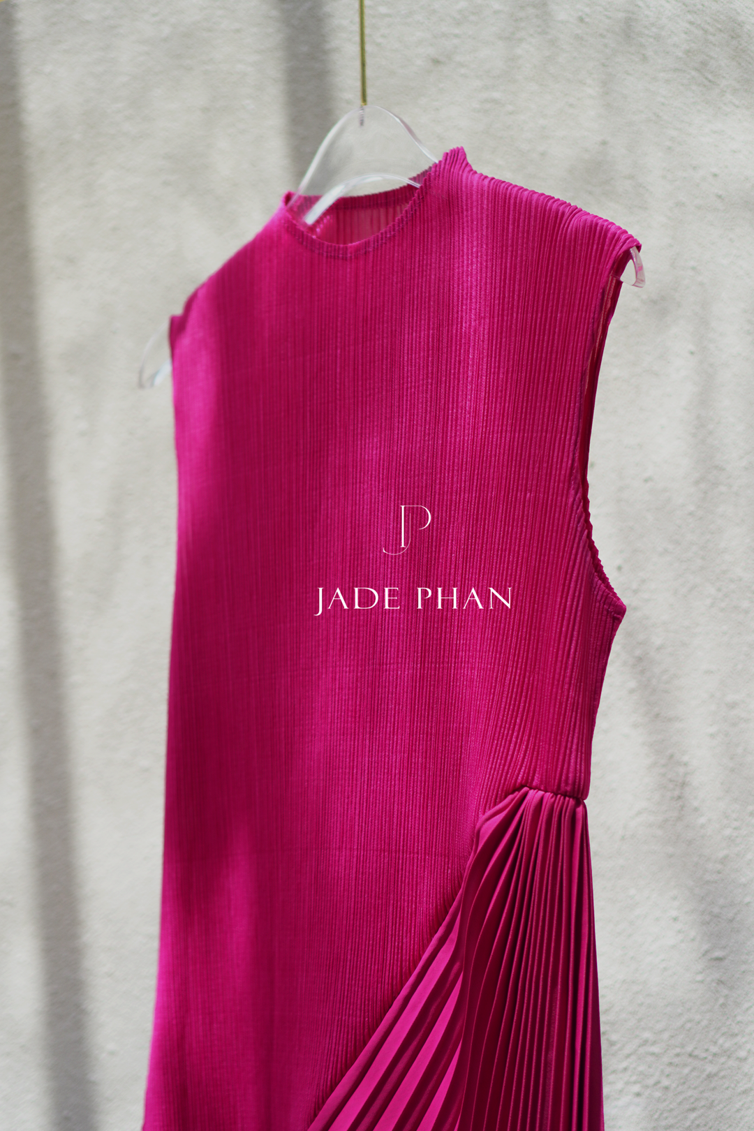 CHERYL Pleated Dress - Magenta