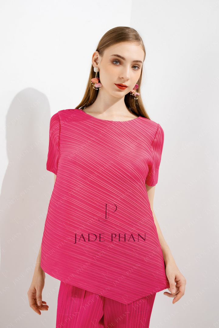 JENNIE Pleated Top - Magenta