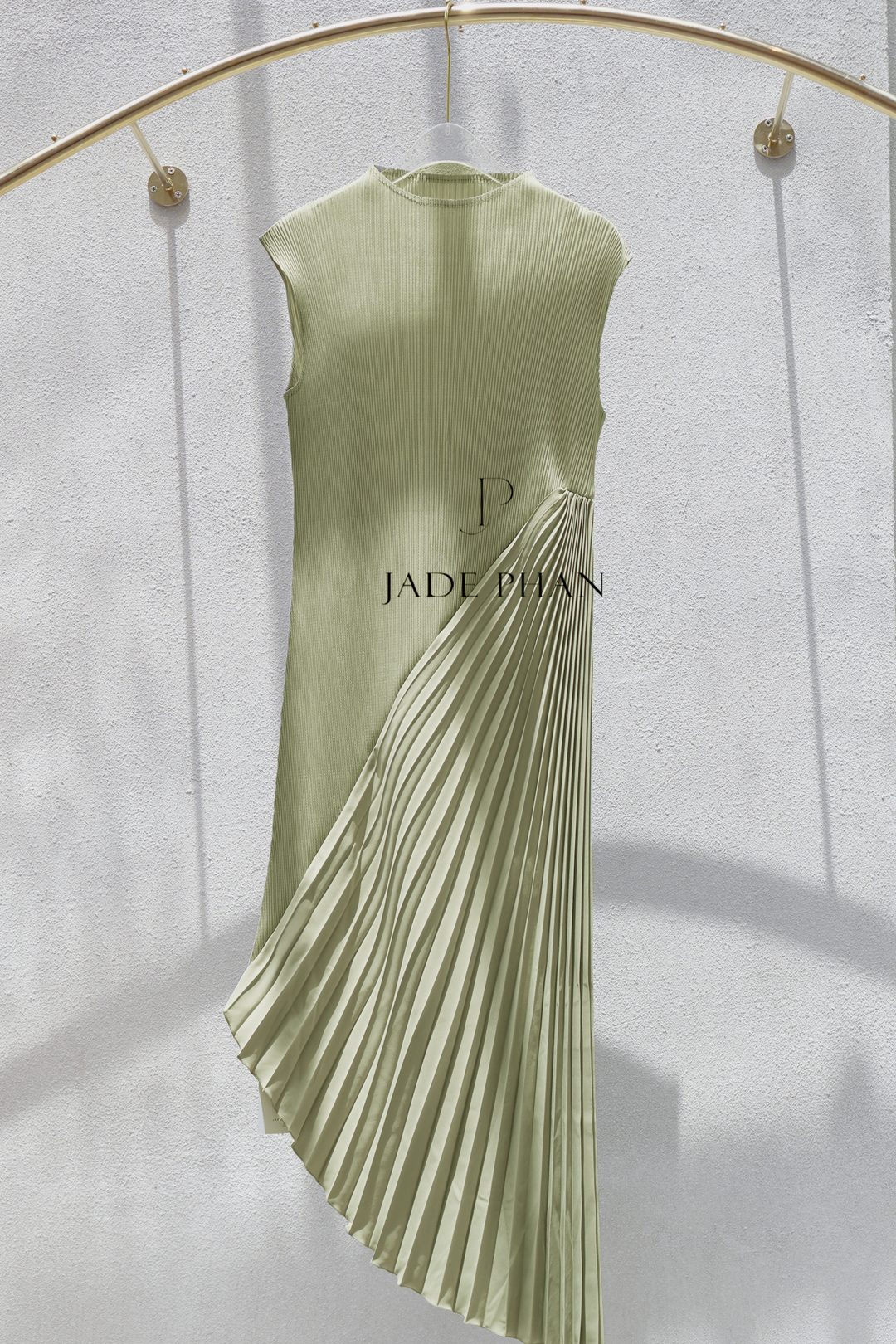 CHERYL Pleated Dress - Camouflage Green