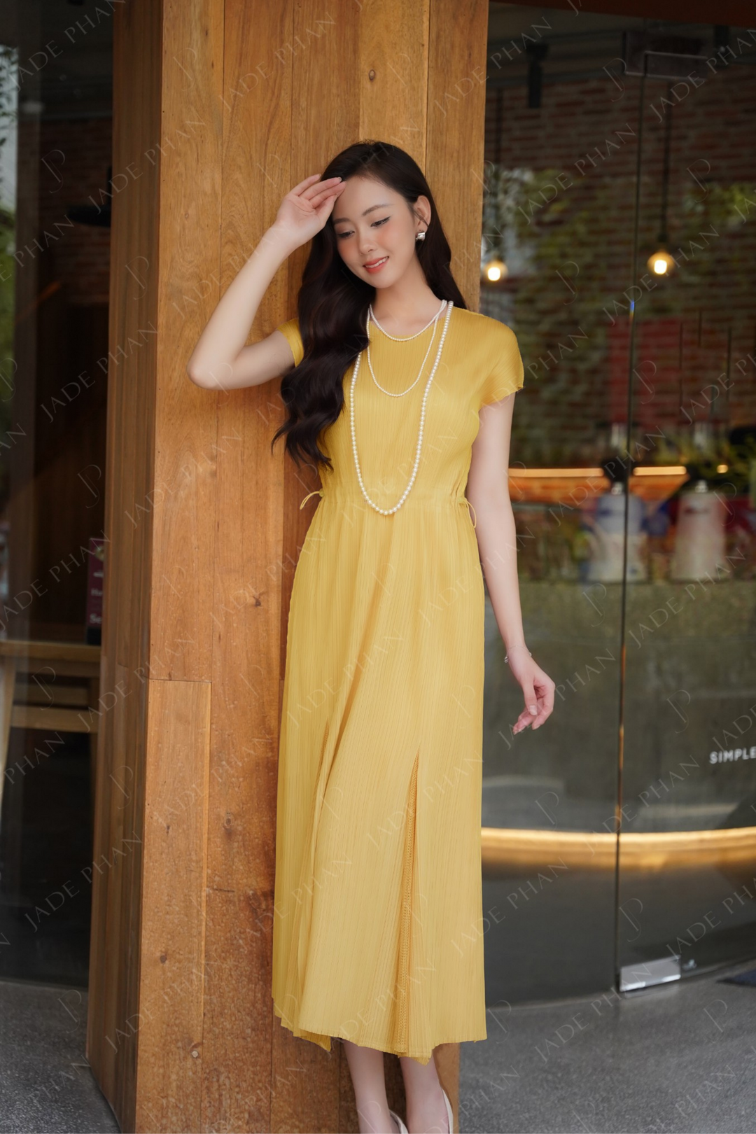 ADELE Pleated Dress - Vàng
