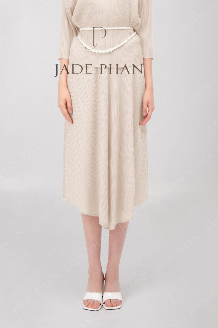 BERTHE Pleated Skirt -  Vermont Cream