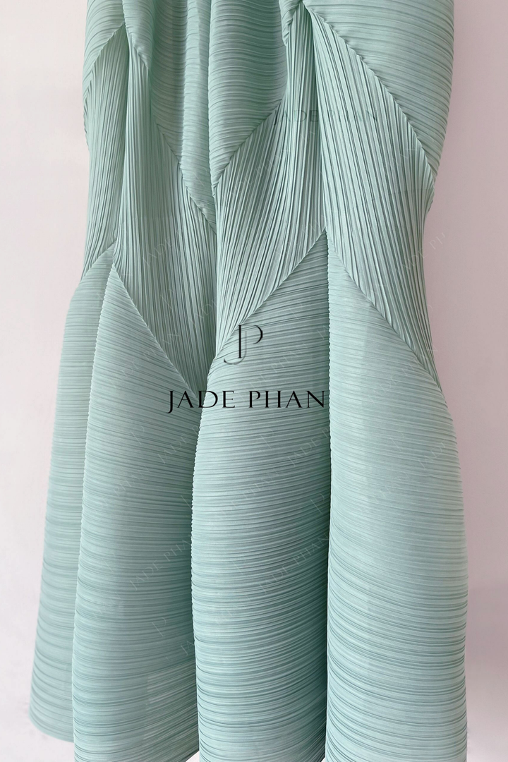 JEUNESSE Pleated Midi Dress - Turquoise