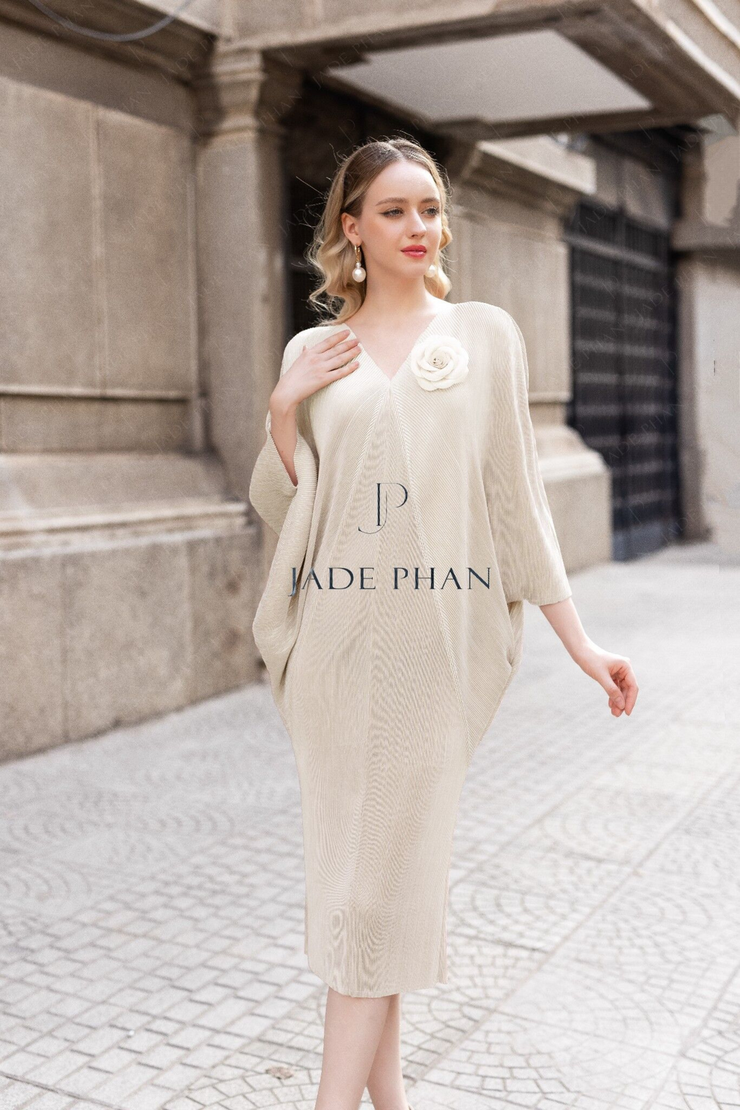 PHEDRA Pleated Dress - Trắng