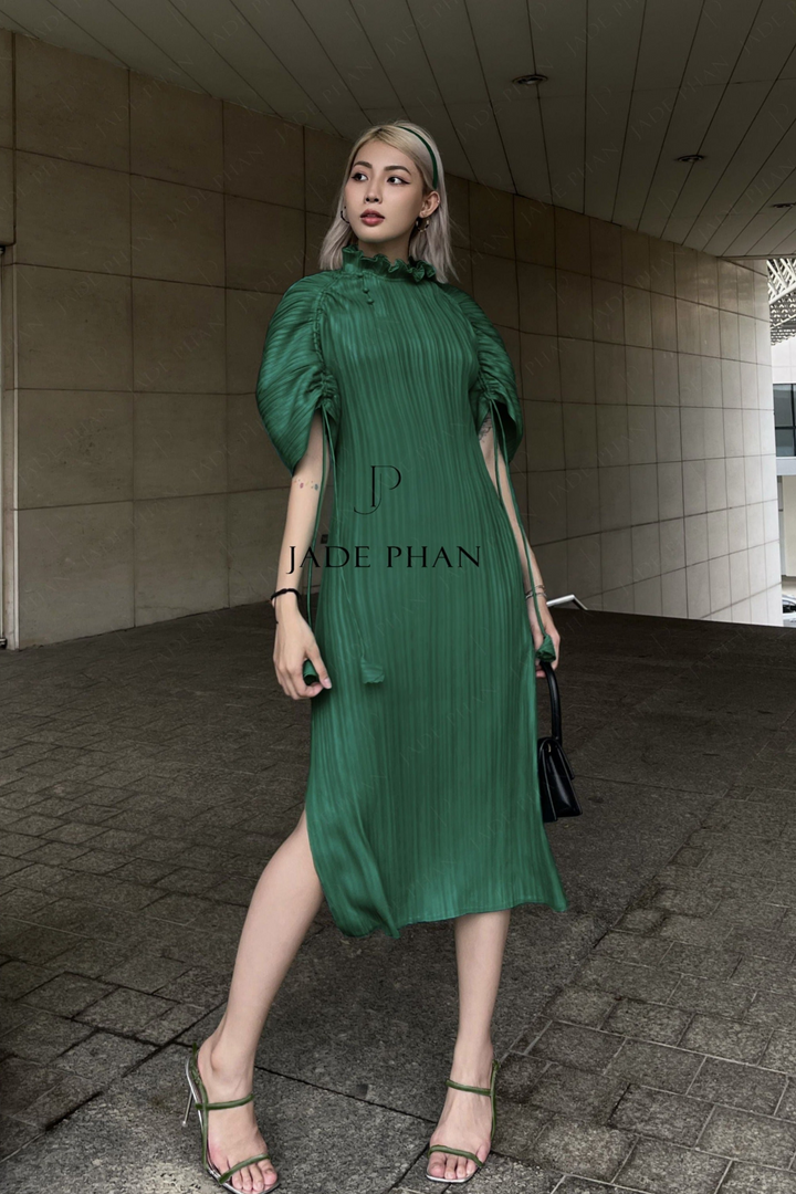 MARTHA Pleated Dress - Green