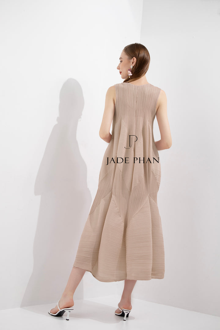 JEUNESSE Pleated Midi Dress - Kem