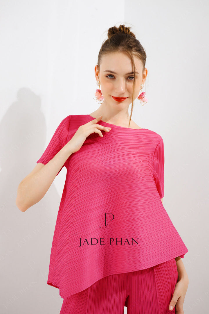 JENNIE Pleated Top - Magenta