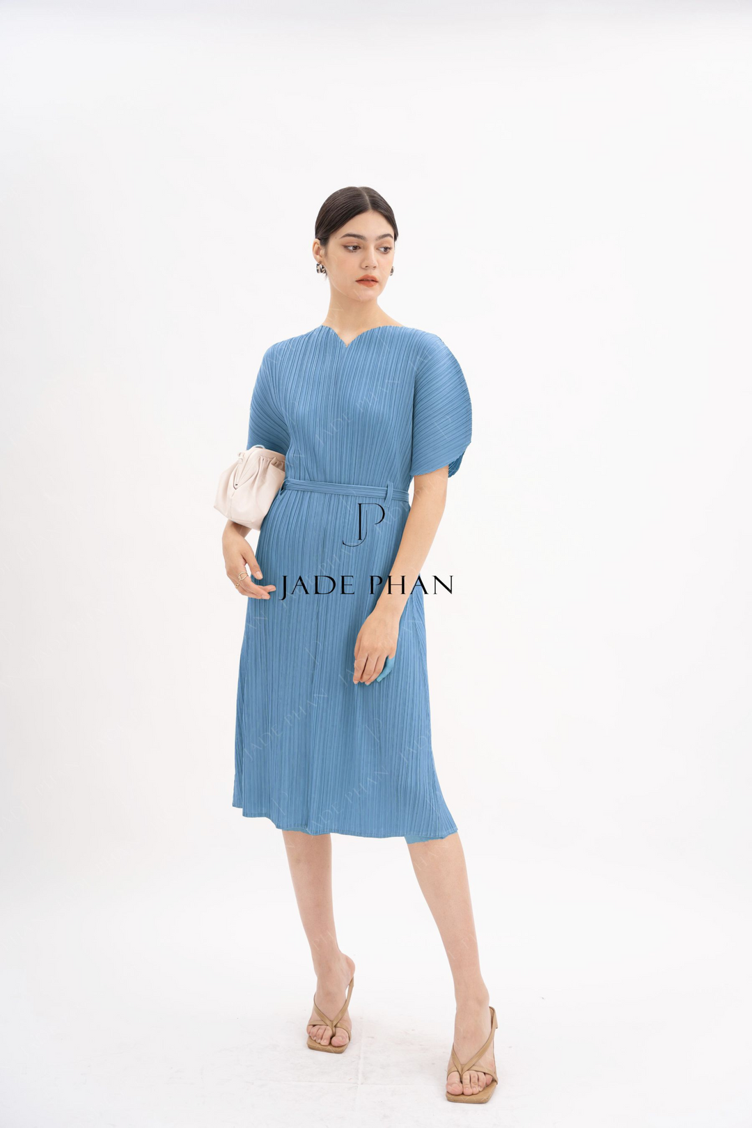 MAIKA Pleated Dress - BlueSky