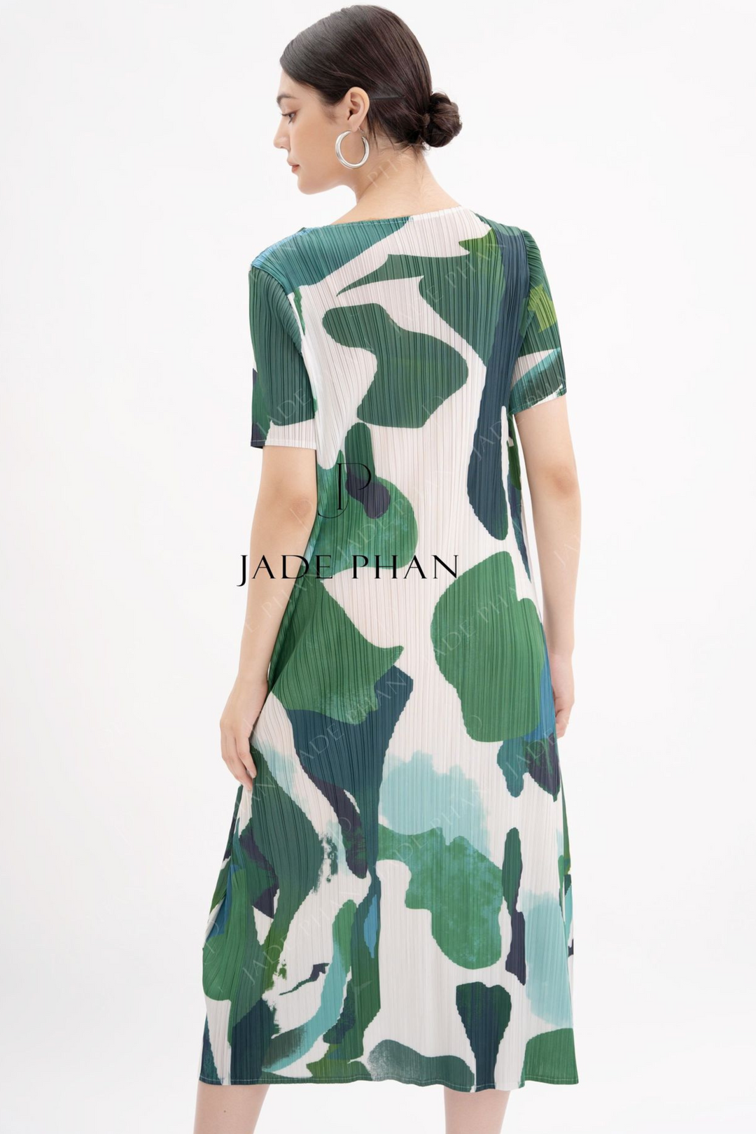 SARAH Pleated Dress -  Green