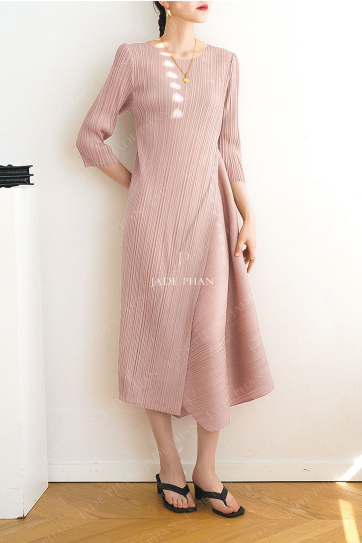 MICHELA Pleated Dress -  Pink