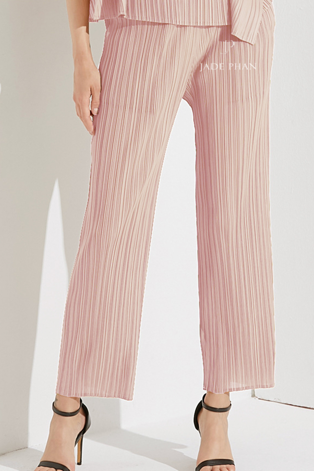 AMOUR Pleated Pants - Pink
