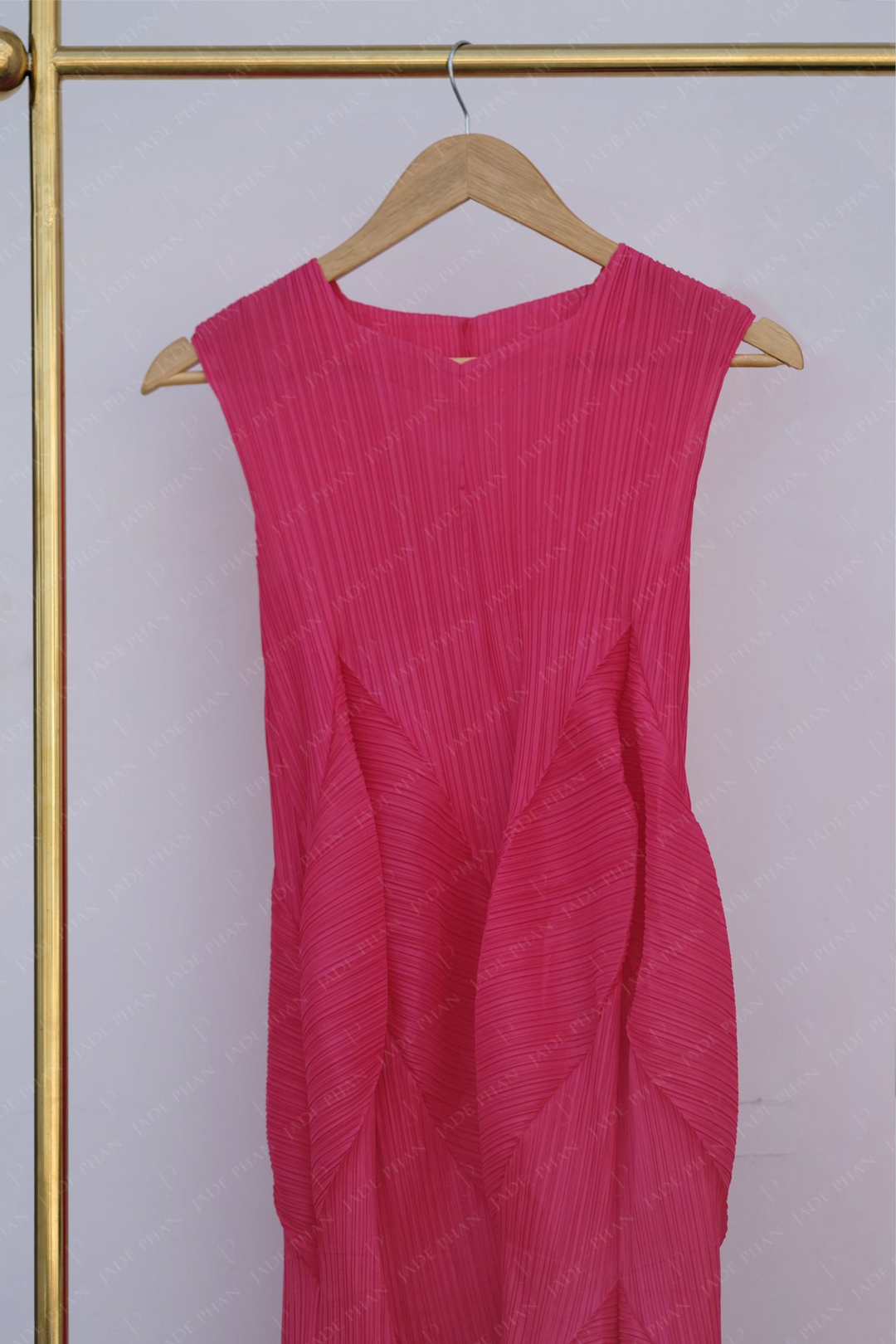 JEUNESSE Pleated Midi Dress - Hồng Sen