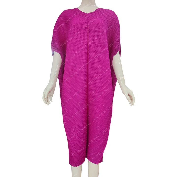BOISE Pleated Dress - Medium Violet Red