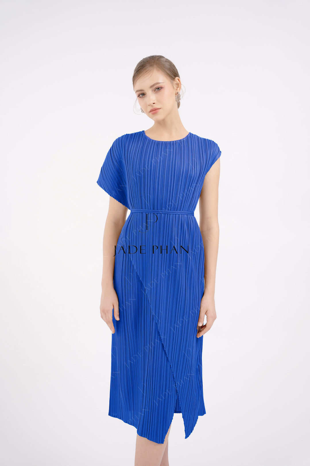 MAJORI Pleated Dress - Blue