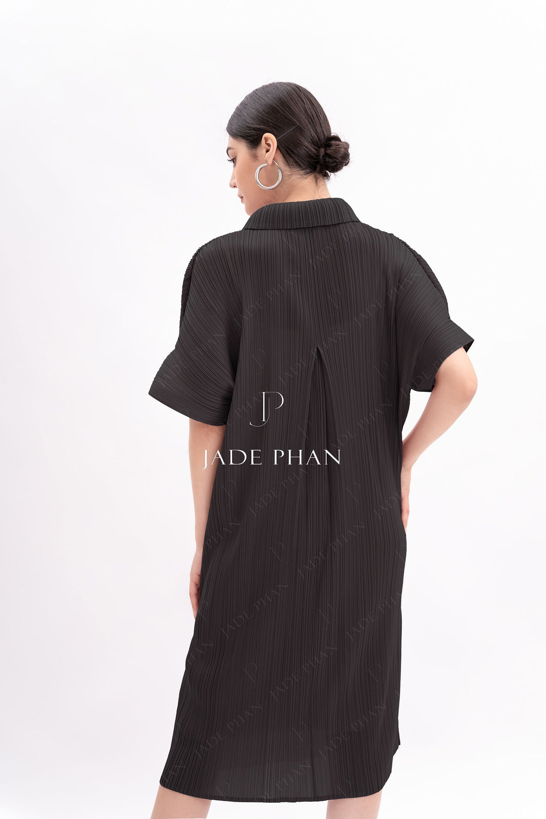 OTTILLIE Pleated Dress - Black